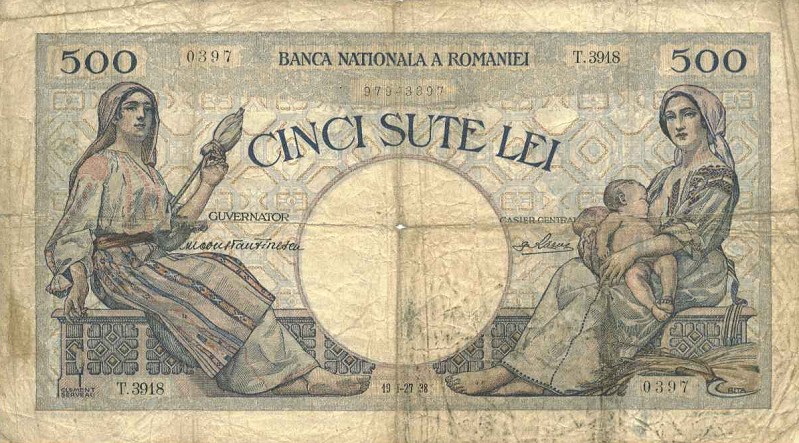 Front of Romania p32a: 500 Lei from 1925