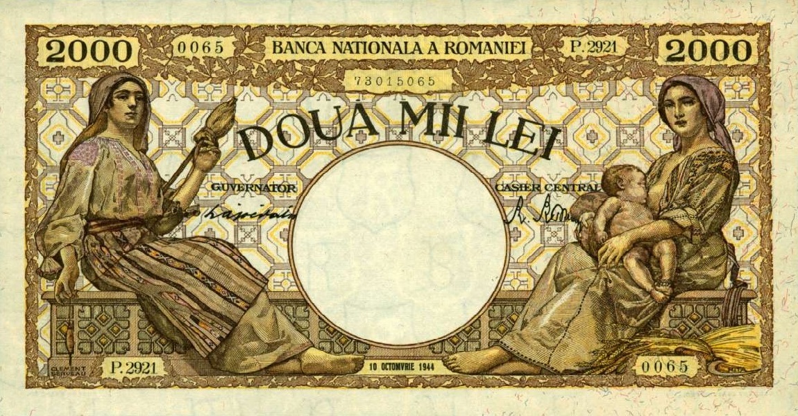 Front of Romania p54b: 2000 Lei from 1944