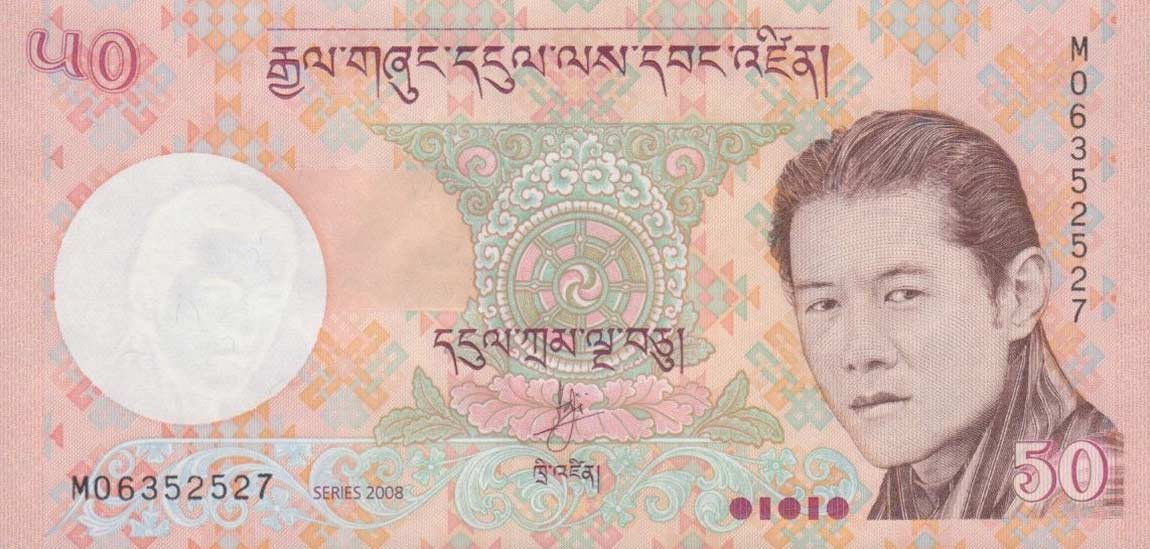 Front of Bhutan p31a: 50 Ngultrum from 2008