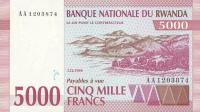 p25a from Rwanda: 5000 Francs from 1994