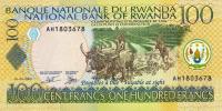 p29b from Rwanda: 100 Francs from 2003