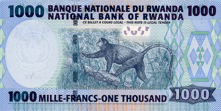 Back of Rwanda p31: 1000 Francs from 2004