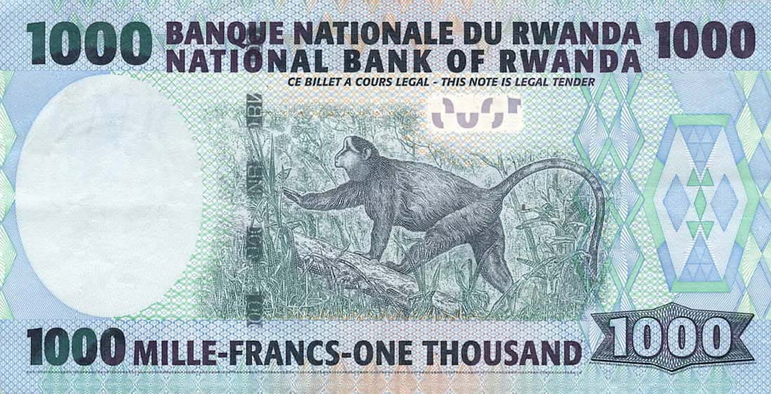 Back of Rwanda p35r: 1000 Francs from 2008