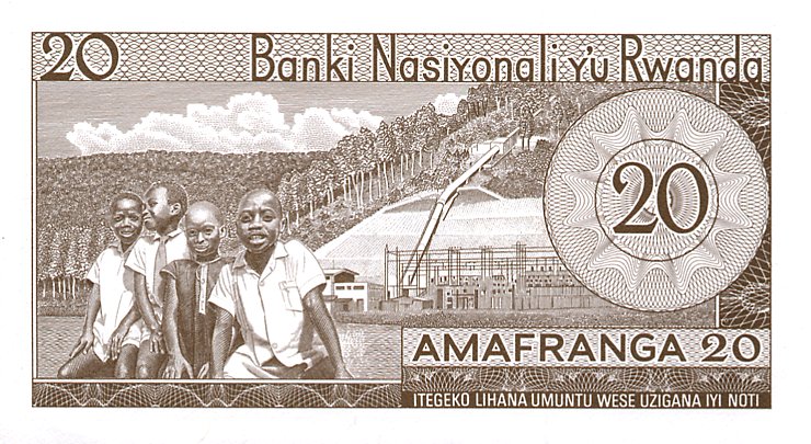 Back of Rwanda p6a: 20 Francs from 1964