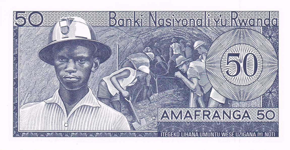 Back of Rwanda p7b: 50 Francs from 1971