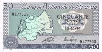 p7b from Rwanda: 50 Francs from 1971