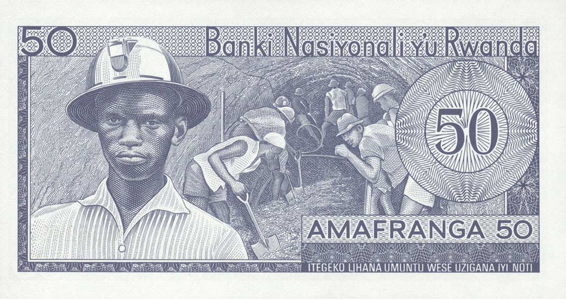 Back of Rwanda p7c: 50 Francs from 1976