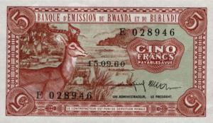 Gallery image for Rwanda-Burundi p1a: 5 Francs