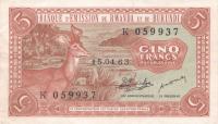 p1b from Rwanda-Burundi: 5 Francs from 1963