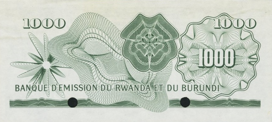 Back of Rwanda-Burundi p7ct: 1000 Francs from 1960