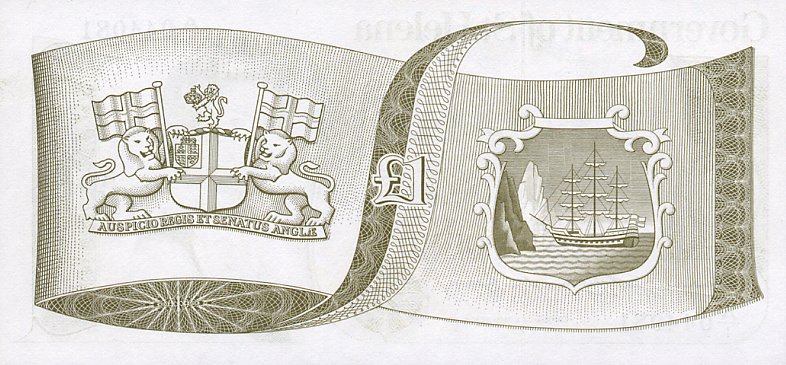 Back of Saint Helena p6a: 1 Pound from 1976