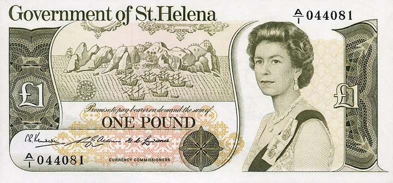 Front of Saint Helena p6a: 1 Pound from 1976