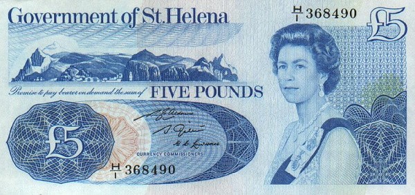 Front of Saint Helena p7b: 5 Pounds from 1981