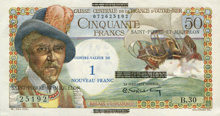 Front of Saint Pierre and Miquelon p30b: 1 Nouveau Franc from 1960