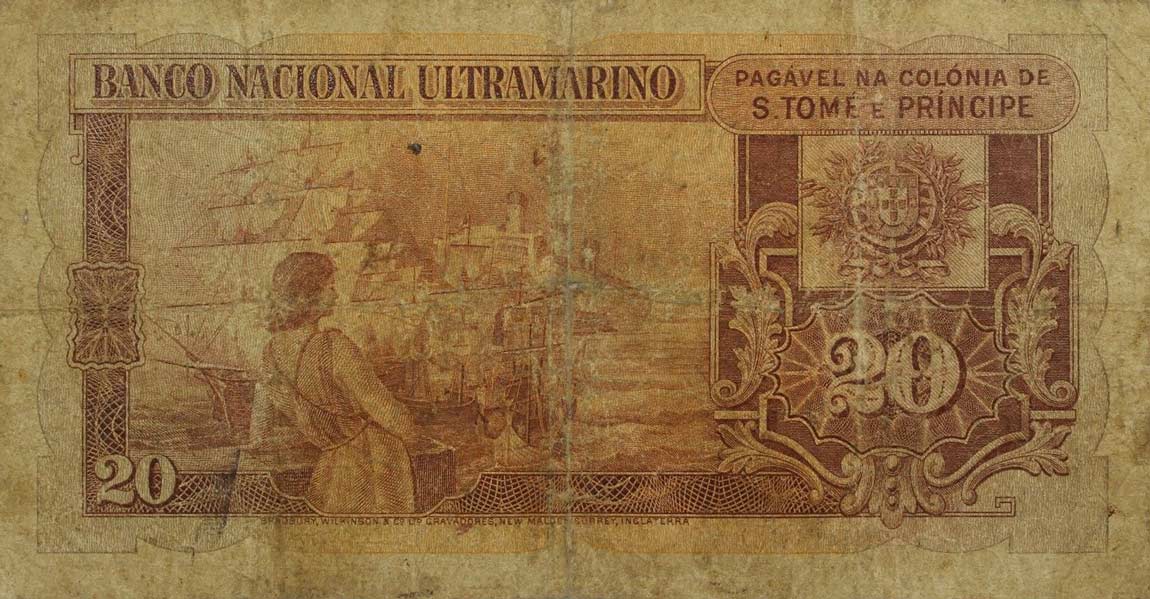 Back of Saint Thomas and Prince p32: 20 Escudos from 1946