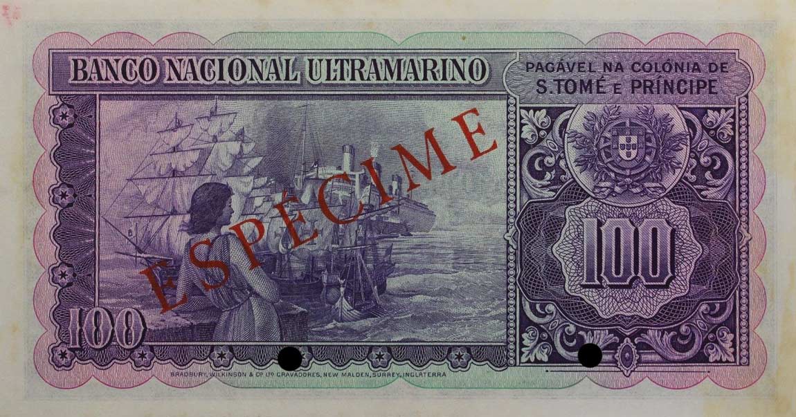 Back of Saint Thomas and Prince p34s: 100 Escudos from 1946