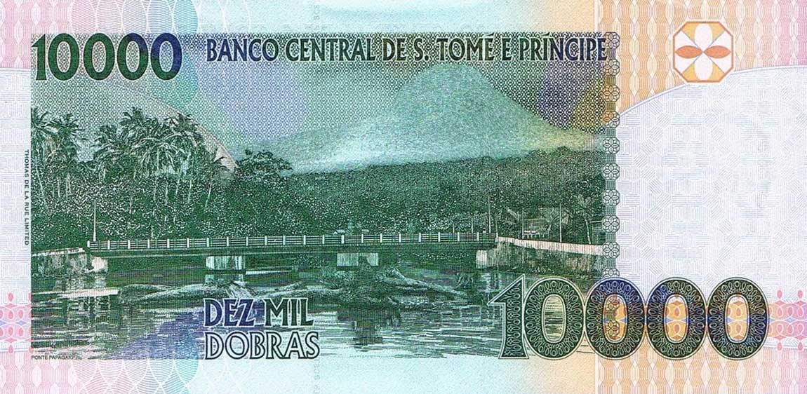 Back of Saint Thomas and Prince p66d: 10000 Dobras from 2013