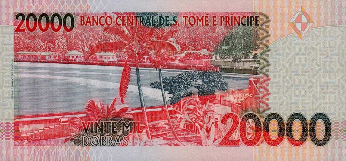 Back of Saint Thomas and Prince p67d: 20000 Dobras from 2010