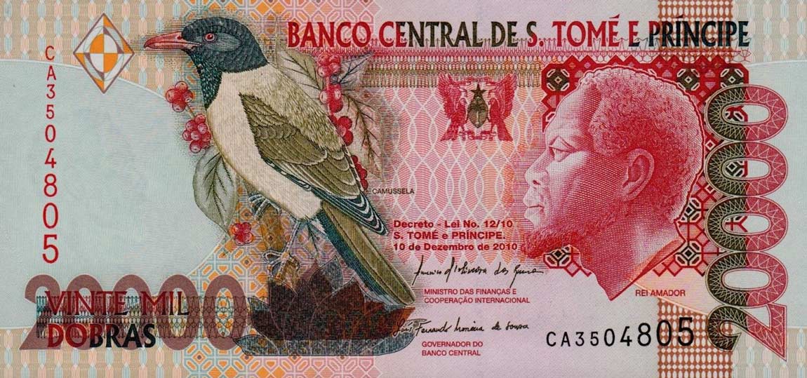 Front of Saint Thomas and Prince p67d: 20000 Dobras from 2010