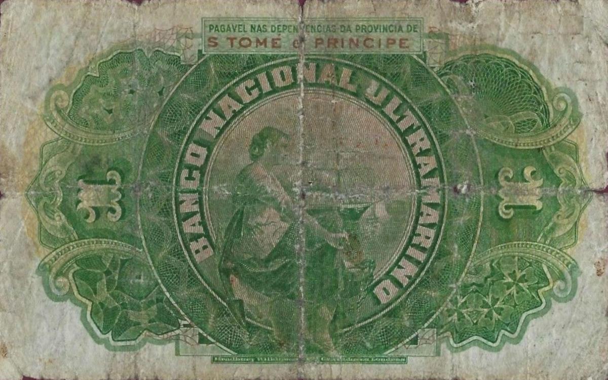 Back of Saint Thomas and Prince p19a: 1 Escudo from 1921