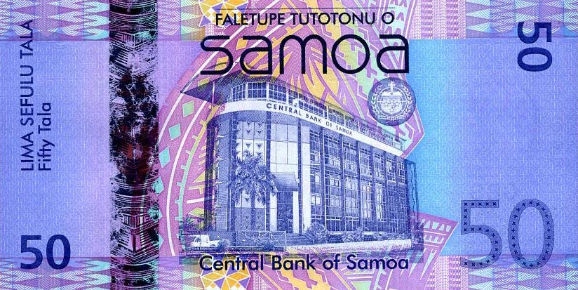 Back of Samoa p41a: 50 Tala from 2008