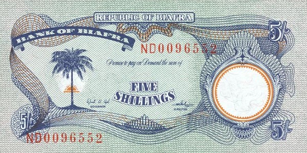 Front of Biafra p3a: 5 Shillings from 1968