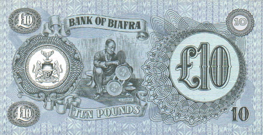 Back of Biafra p7a: 10 Pounds from 1968