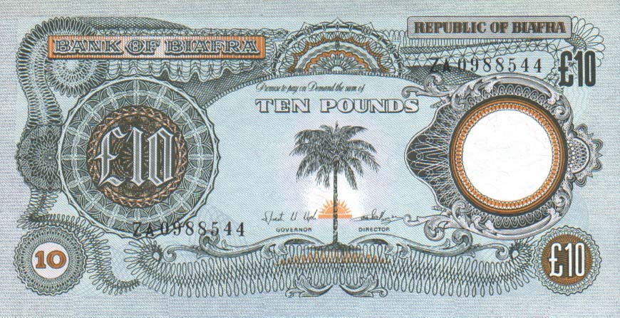 Front of Biafra p7a: 10 Pounds from 1968