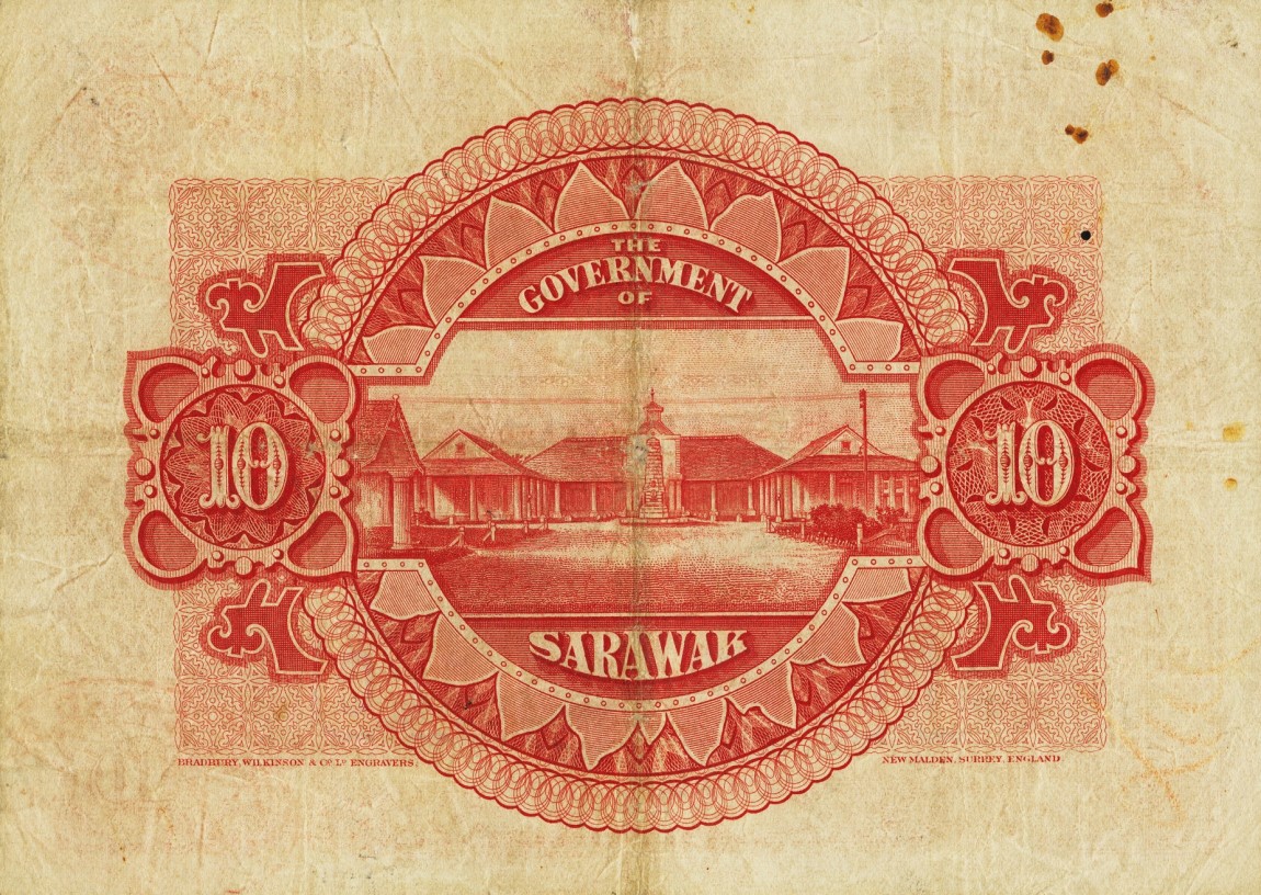 Back of Sarawak p16: 10 Dollars from 1929