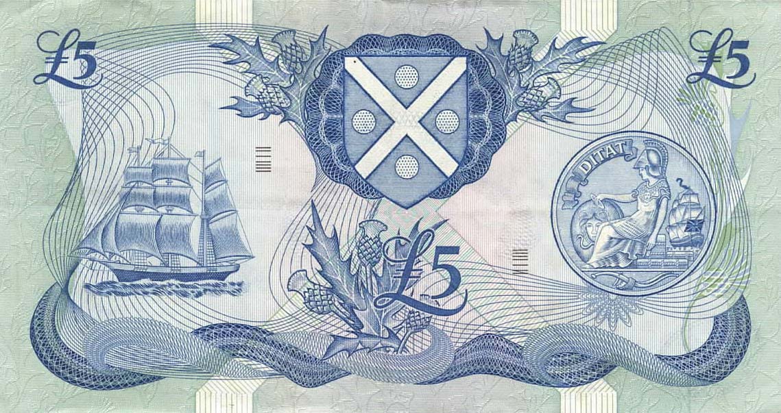 Back of Scotland p112d: 5 Pounds from 1979