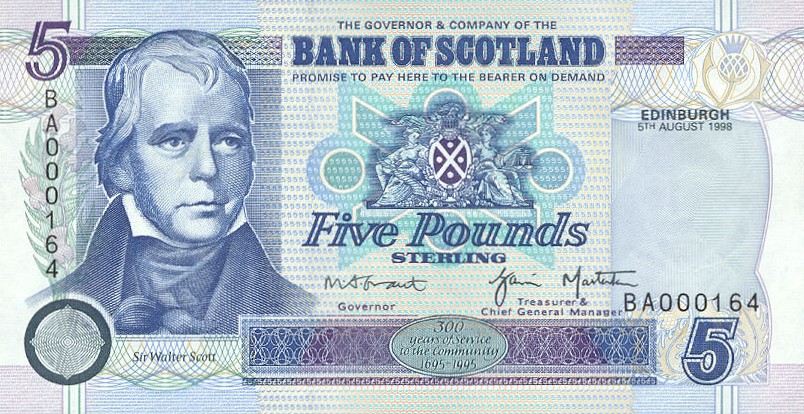 Front of Scotland p119c: 5 Pounds from 1998