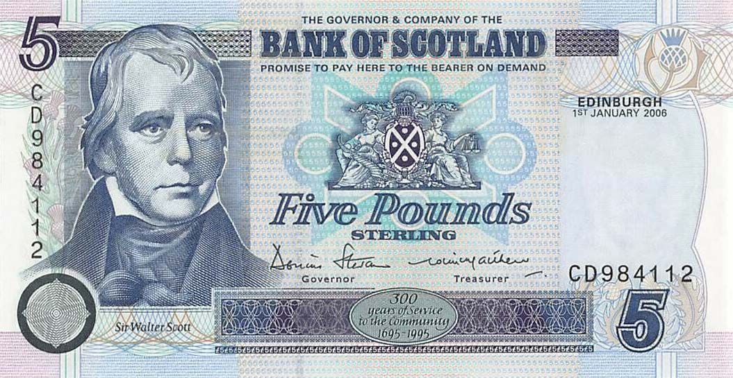 Front of Scotland p119e: 5 Pounds from 2006