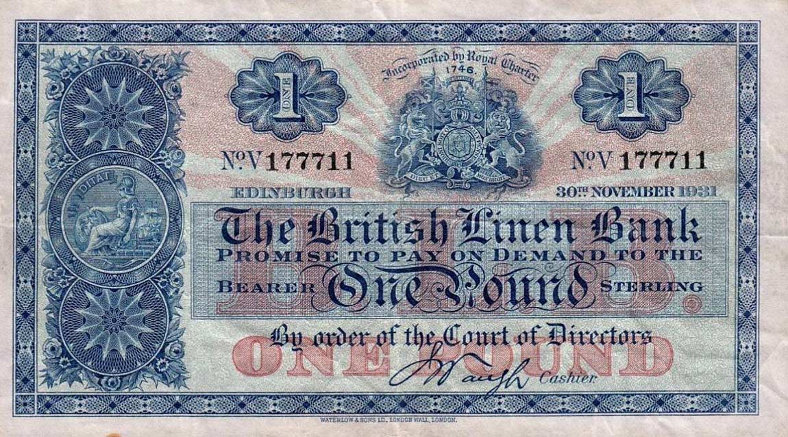 Front of Scotland p156: 1 Pound from 1926