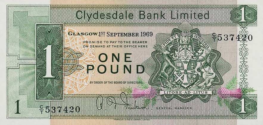 Front of Scotland p202: 1 Pound from 1967