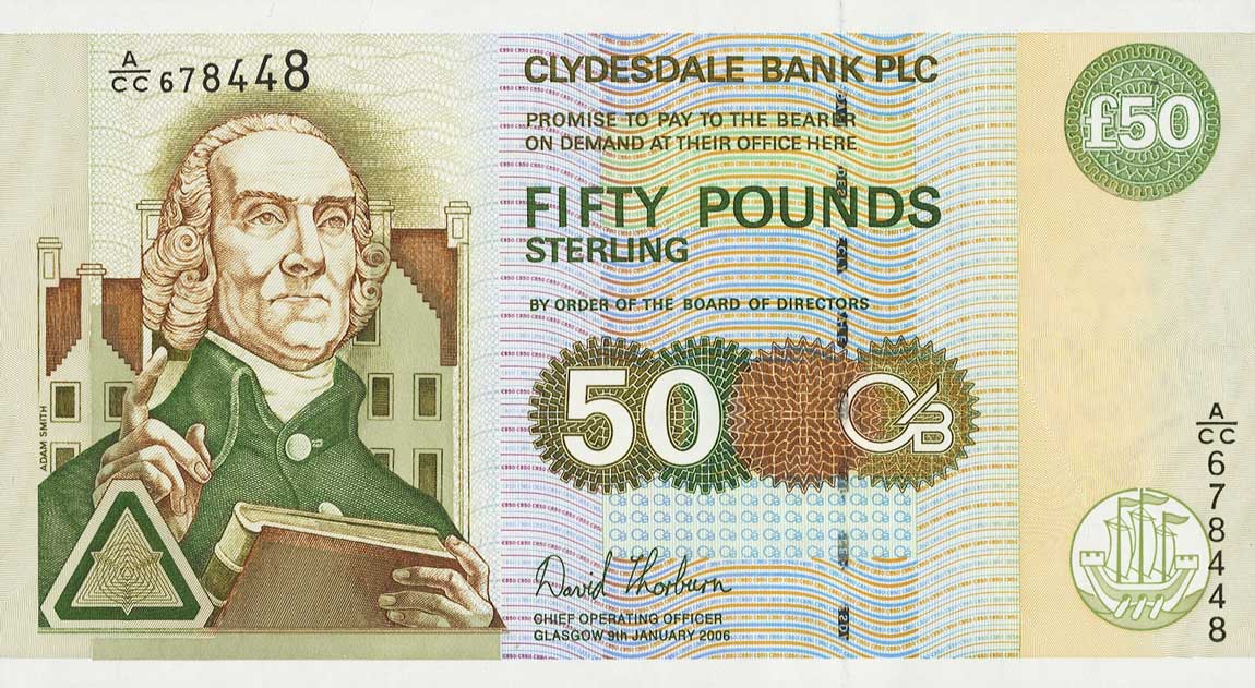 Front of Scotland p225c: 50 Pounds from 2006