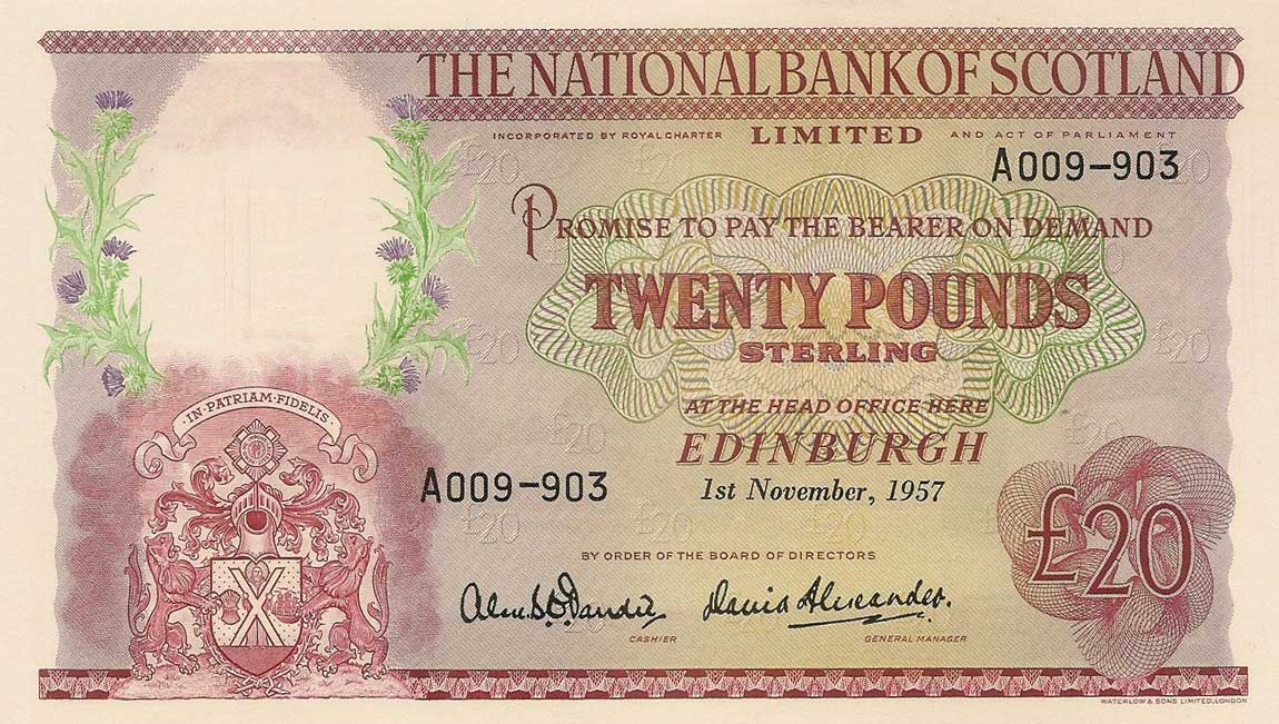 Front of Scotland p263: 20 Pounds from 1957