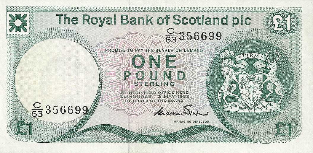 Front of Scotland p341Aa: 1 Pound from 1986