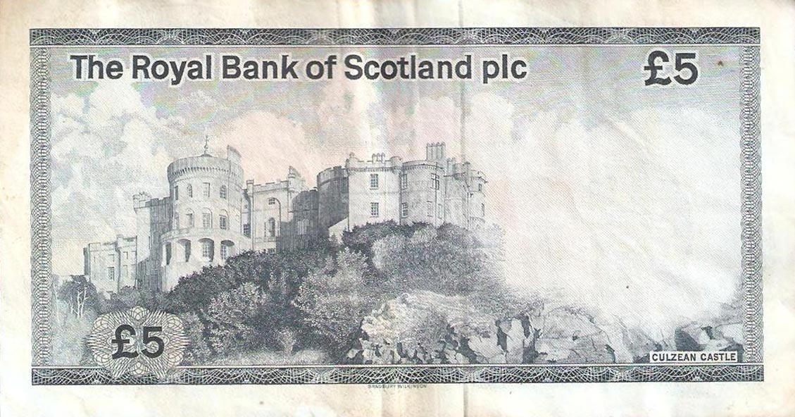 Back of Scotland p342c: 5 Pounds from 1985