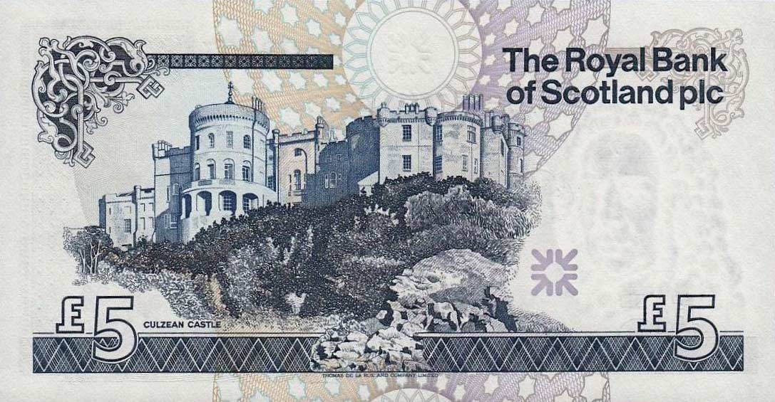 Back of Scotland p352b: 5 Pounds from 1994