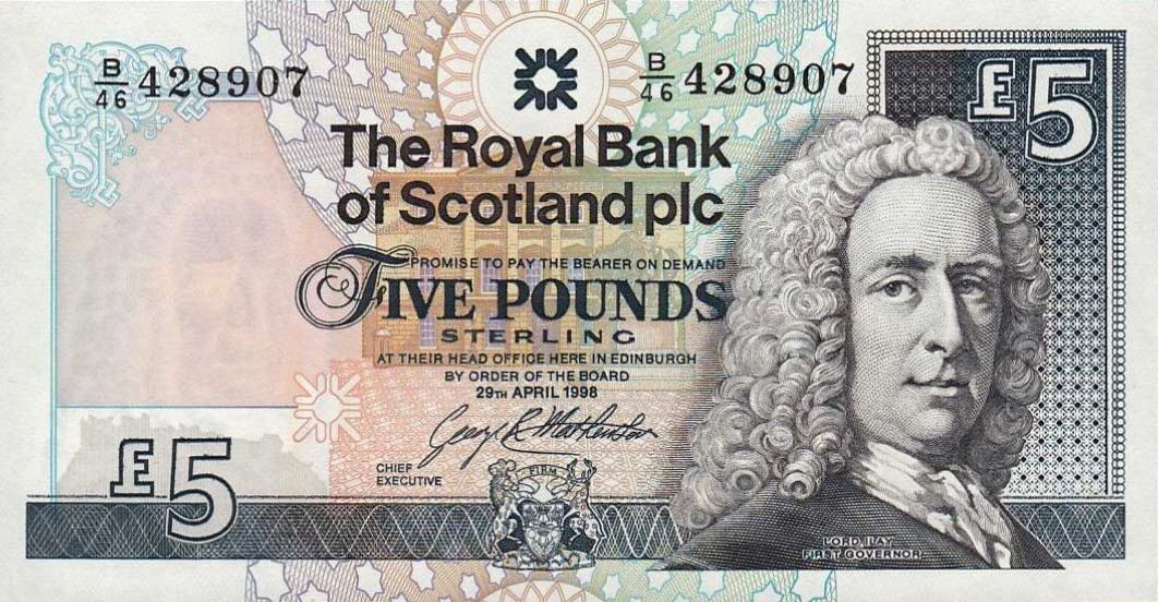 Front of Scotland p352b: 5 Pounds from 1994