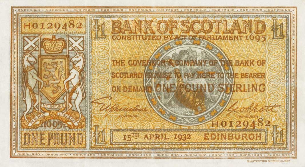 Front of Scotland p86: 1 Pound from 1929
