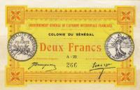 p3c from Senegal: 2 Francs from 1917