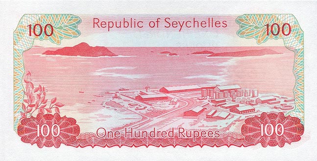 Back of Seychelles p22a: 100 Rupees from 1977