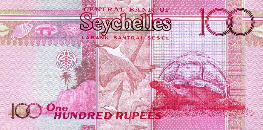 Back of Seychelles p44a: 100 Rupees from 2011
