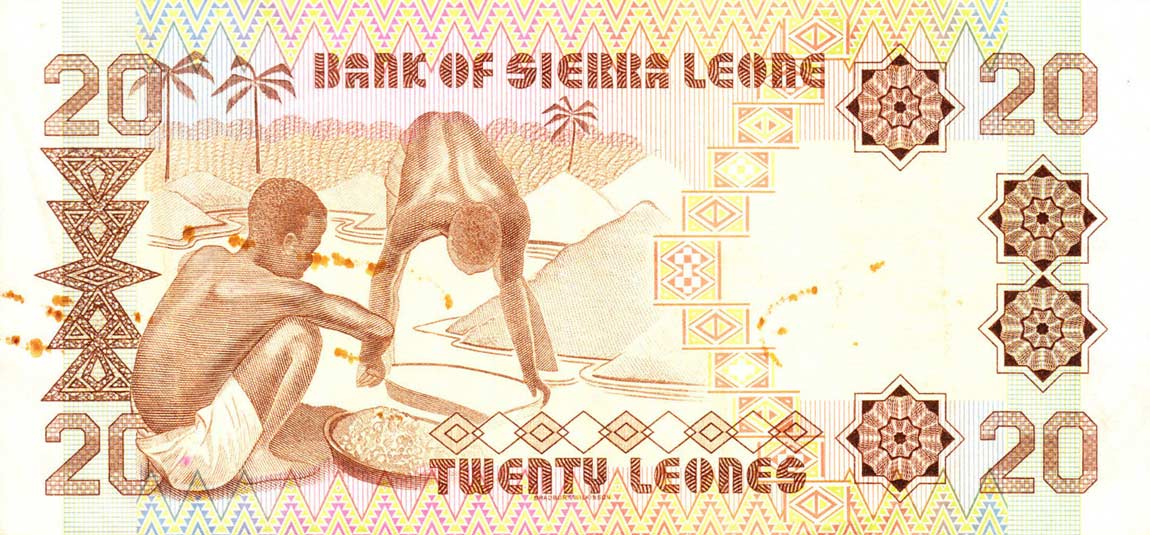 Back of Sierra Leone p14a: 20 Leones from 1982