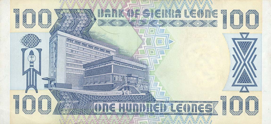 Back of Sierra Leone p18b: 100 Leones from 1989