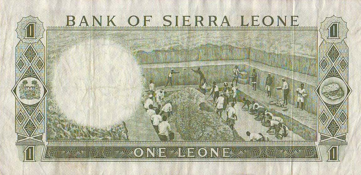 Back of Sierra Leone p1b: 1 Leone from 1969