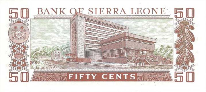 Back of Sierra Leone p4a: 50 Cents from 1972