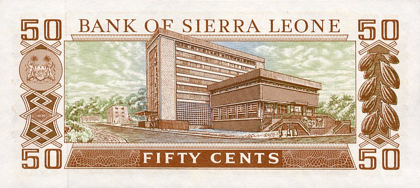 Back of Sierra Leone p4e: 50 Cents from 1984