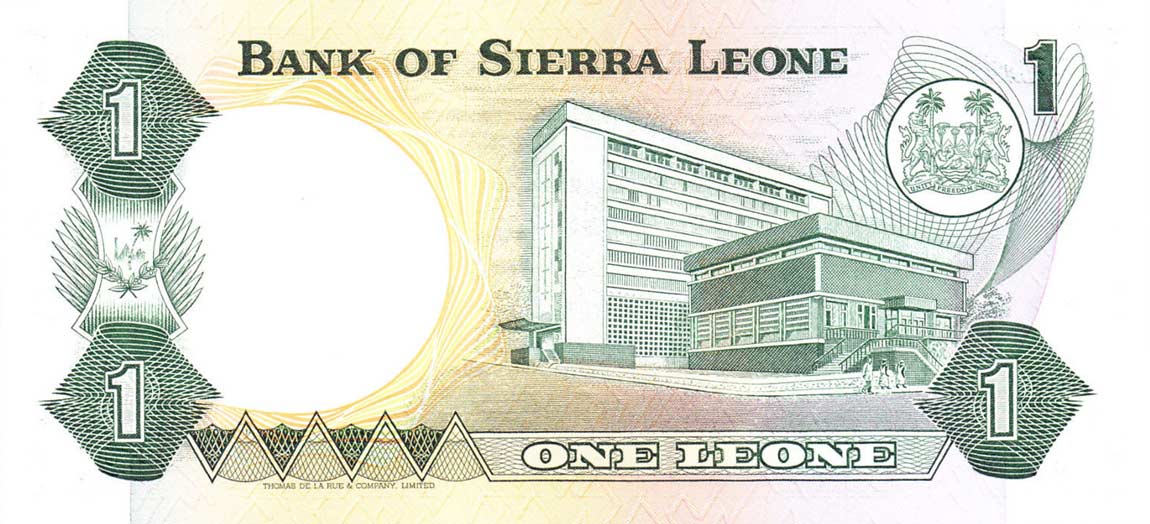 Back of Sierra Leone p5e: 1 Leone from 1984